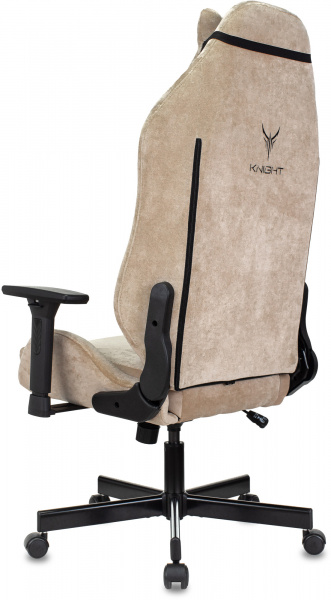 Кресло игровое Knight N1 Fabric бежевый Light-21 с подголов. крестов. металл