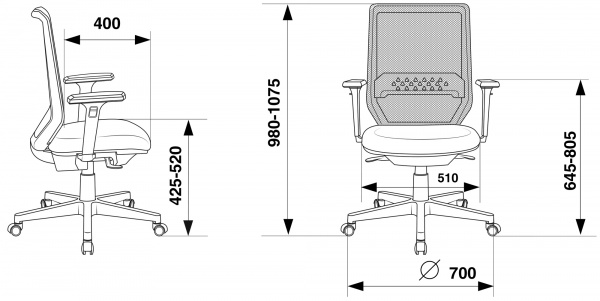 Кресло Бюрократ MC-W611 N